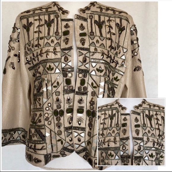 NWT Chicos Aztec Design Beaded Party Jacket 12/14 - Picture 2 of 7